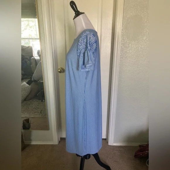 NWT Talbots blue white striped dress size L - Picture 2 of 6